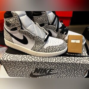 BRAND NEW Nike Air Jordan 1 Retro High Tops OG in Black and White, “Cements”